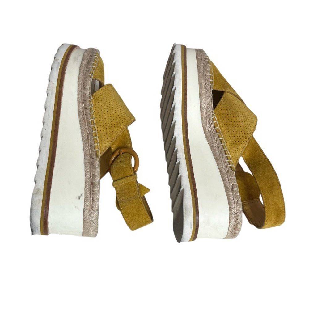 MARC FISHER Platform Sandals Glenna Suede Perforated Slingback Womens Size 8 M - Picture 6 of 9